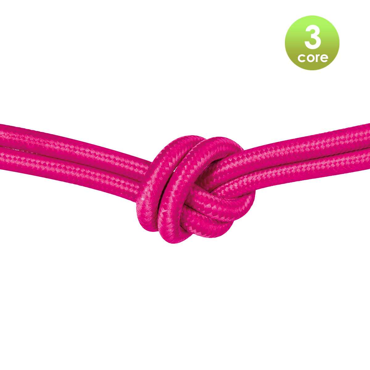 Tangla lighting - TLCB01006RD - 3c - Fabric cable 3 core - in deep pink